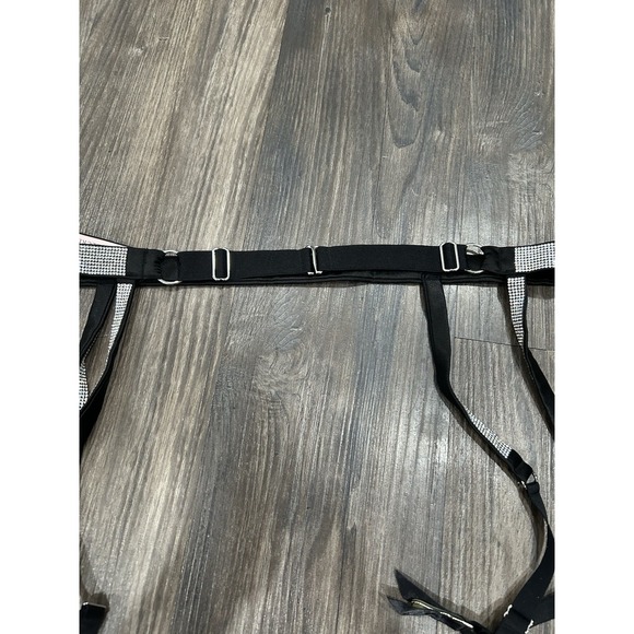 NWT Victoria's Secret Very Sexy Black Satin and Rhinestone Shine Garter Belt M/L - Picture 5 of 5